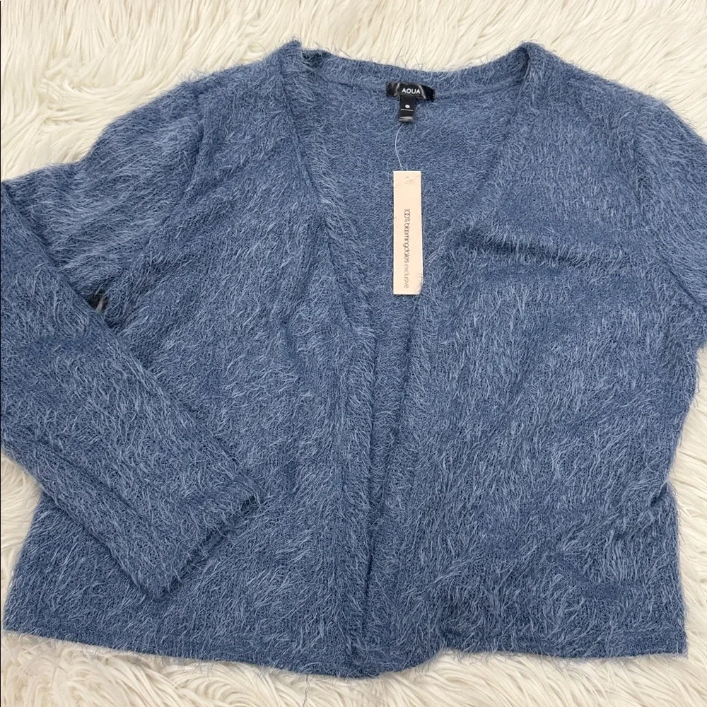 AQUA Eyelash Knit Tank Top and V Neck Cardigan - Picture 8 of 8